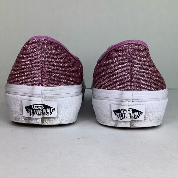 VANS Lurex Pink True Glitter Lace Tie Skater Sneakers Shoes Women Sz 7 Men 5.5 - Picture 5 of 10